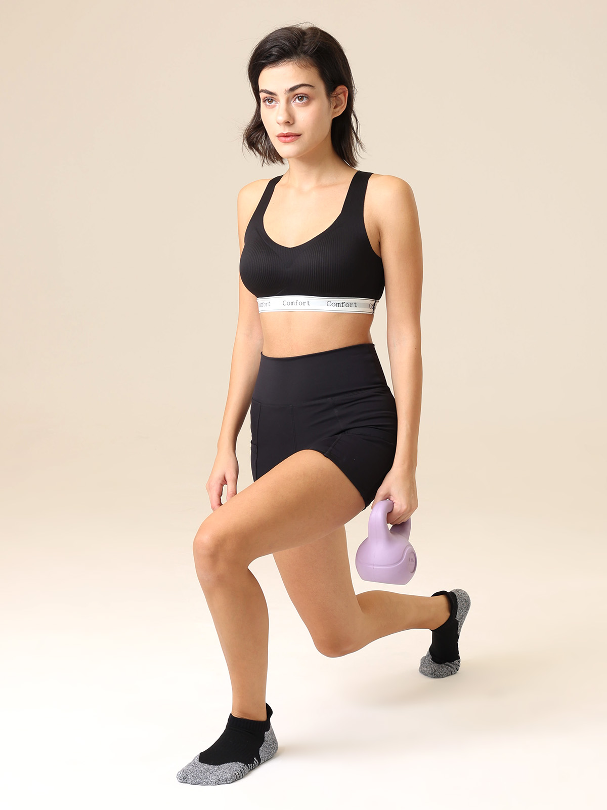Breathable mesh knit detail on black ankle sport socks