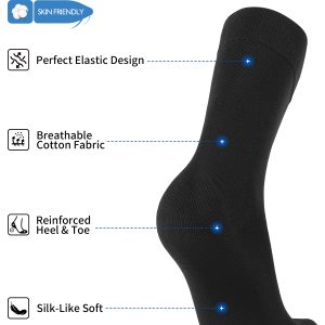 CT11-SWCH-Mix-08 mens dress socks, business formal socks, mid calf cotton socks, suit socks for men, black office socks