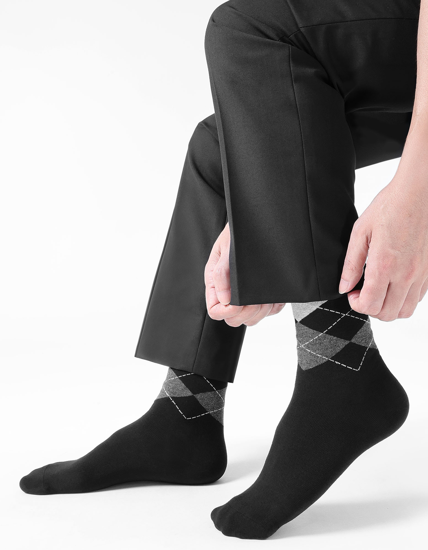 CT11-SWCH-Mix-06 mens dress socks, business formal socks, mid calf cotton socks, suit socks for men, black office socks