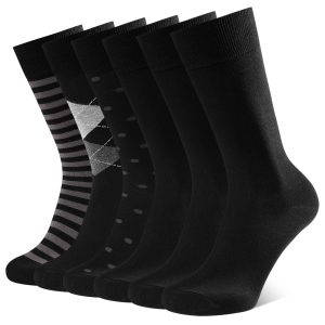 CT11-SWCH-Mix-01 mens dress socks, business formal socks, mid calf cotton socks, suit socks for men, black office socks