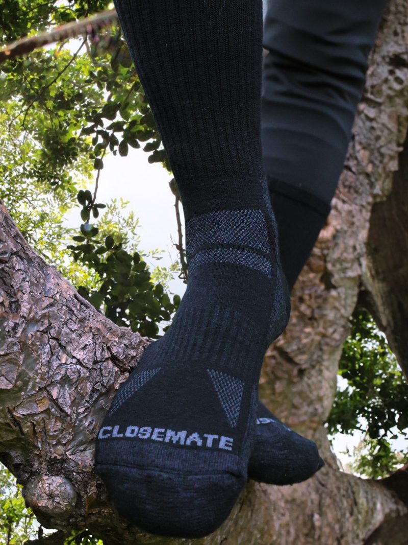 CT15 Men's Wool Thermal Mid-Calf Socks, thick padded arch support breathable hiking trekking crew socks for outdoor sports