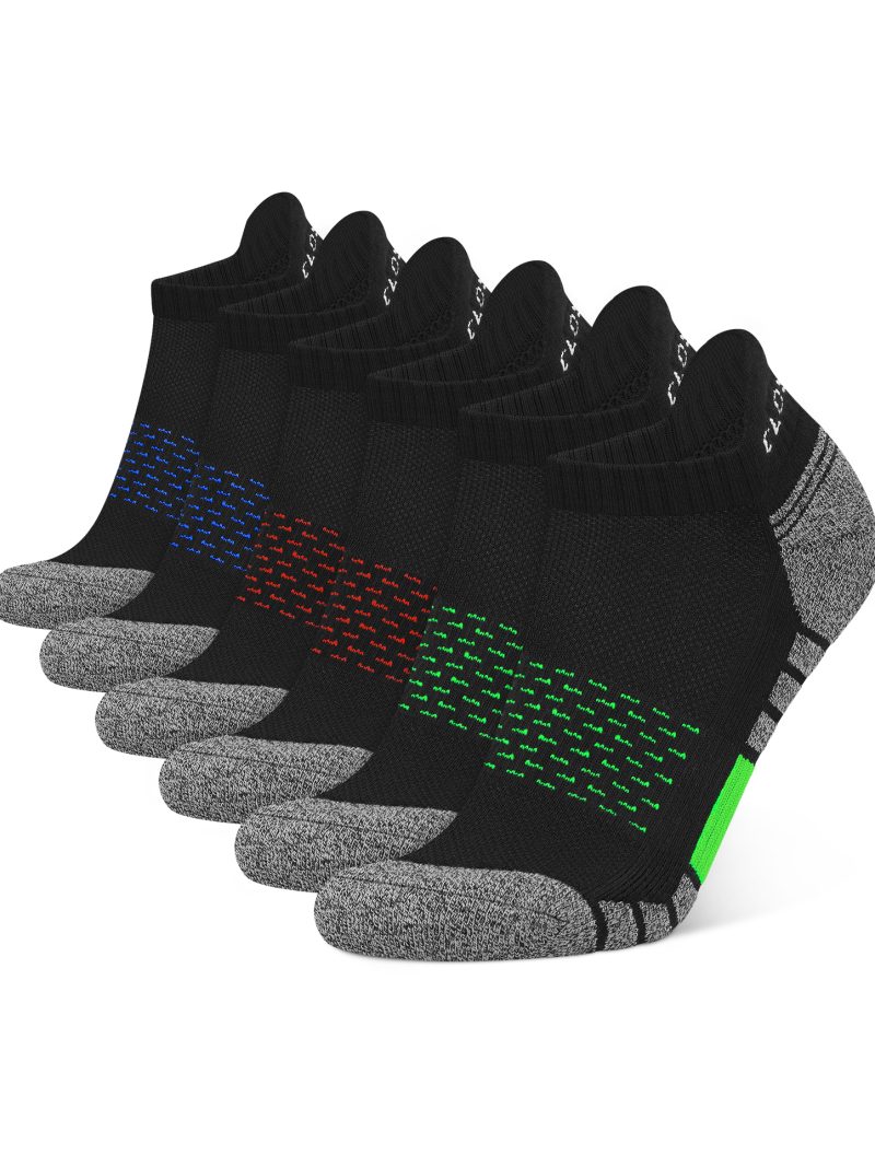 CLOSEMATE Ankle Athletic Running Trainer Socks for Men Low Cut Tab 6 Pairs