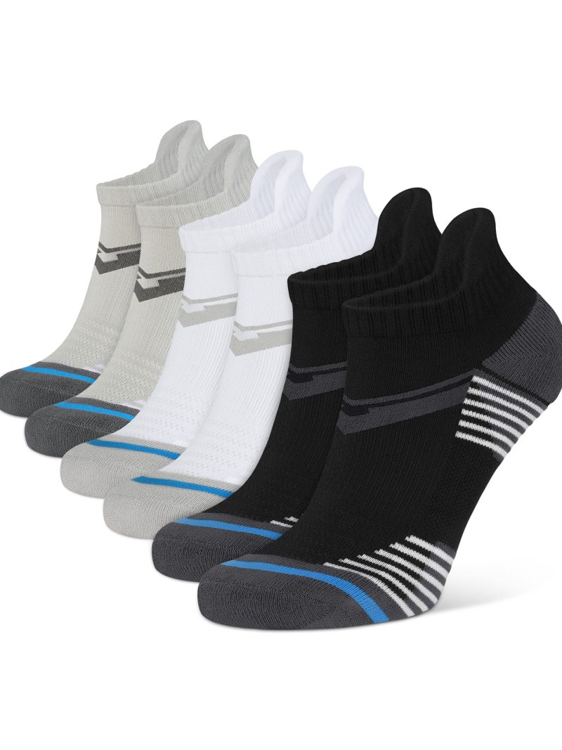 CLOSEMATE Mens Sports Trainer Ankle Socks 6 Pairs, Cushioned Low Cut Cotton