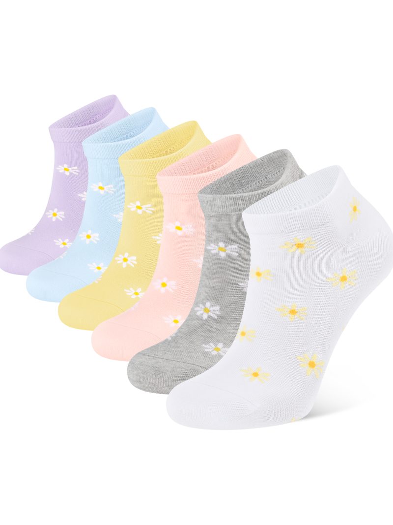 CLOSEMATE Women Daisy Ankle Socks Gift Box 3/6 Pairs