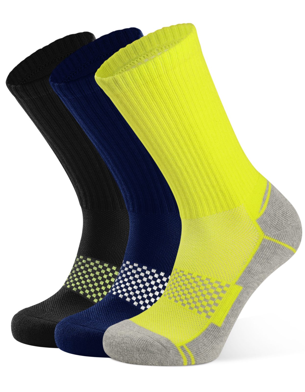 CLOSEMATE Mens Athletic Crew Socks Moisture Wicking Cushioned 3/6 Pairs