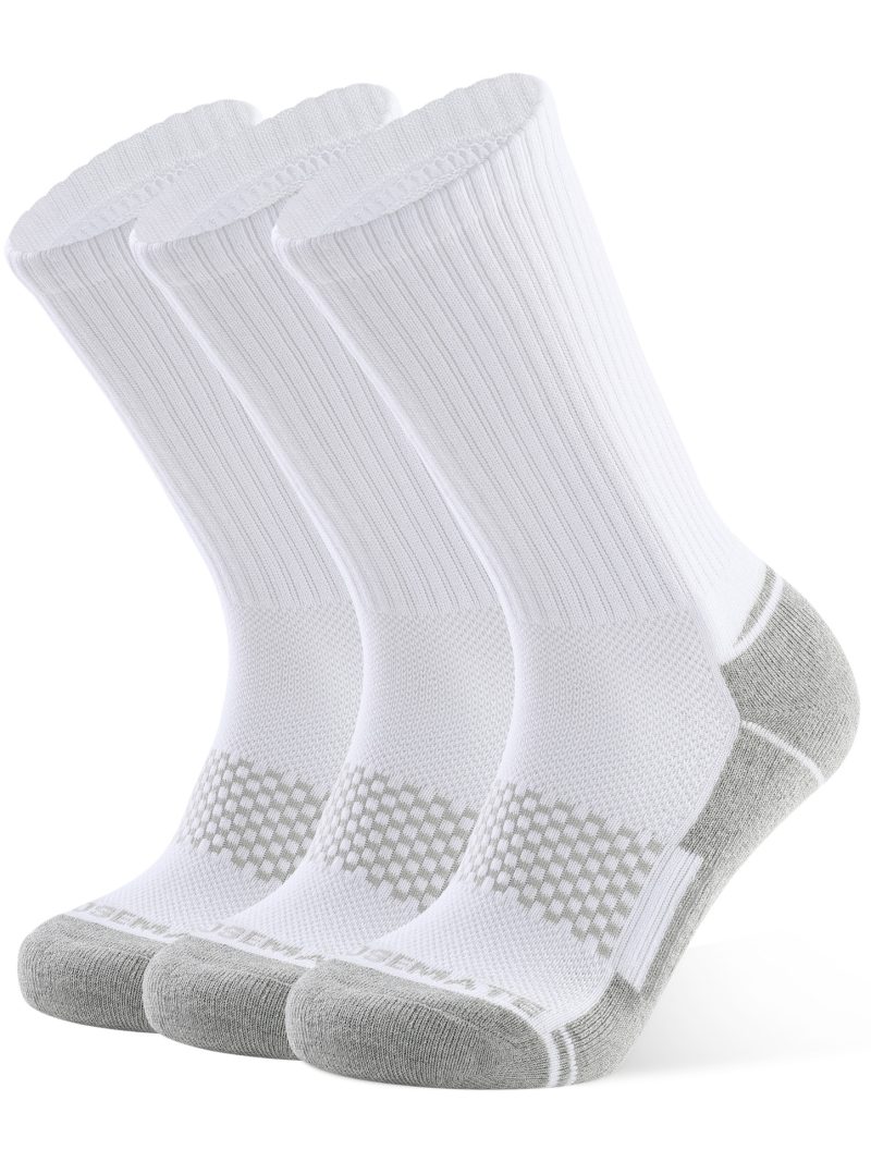 CLOSEMATE Mens Athletic Crew Socks Moisture Wicking Cushioned 3/6 Pairs