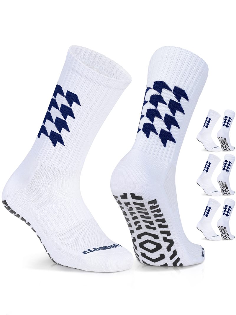 CLOSEMATE Mens Grip Sport Socks 3 Pairs for Football Pilates Yoga Anti Slip Athletic Fashion
