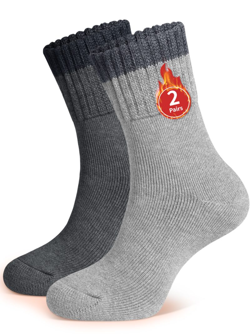 CLOSEMATE Thermal Boot Socks for Women Men Thick Warm Crew Socks 2 Pairs