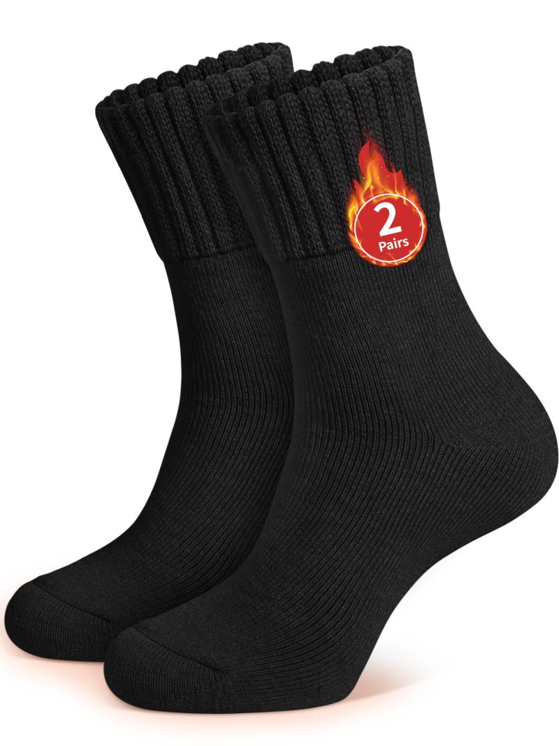 CLOSEMATE Thermal Boot Socks for Women Men Thick Warm Crew Socks 2 Pairs